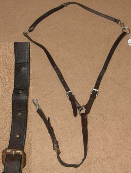 Tory Adjustable Leather Training Martingale Western Martingale Headsetter Training Fork Head Setting Aide