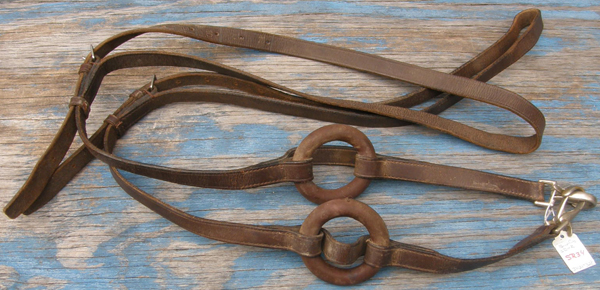 German Style Side Reins Adjustable Leather Rubber Donut Side Rein