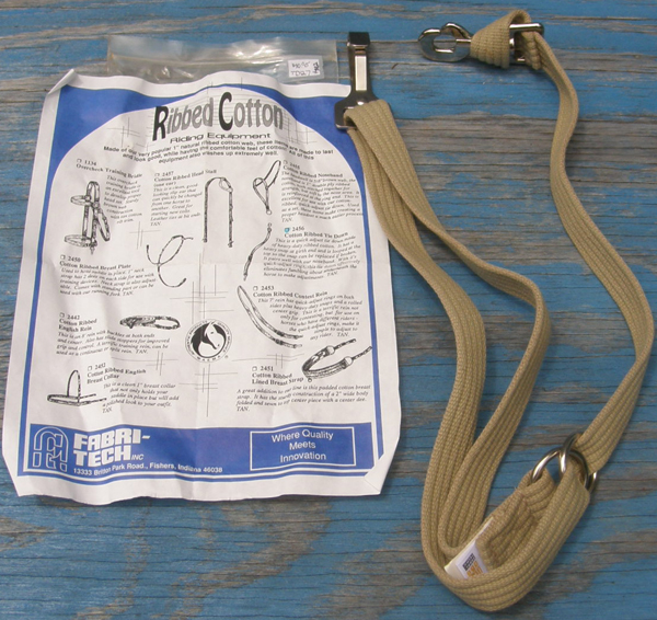 Fabri-Tech Cotton Ribbed Tie Down Strap Ribbed Cotton Web Western Tiedown Strap Tan