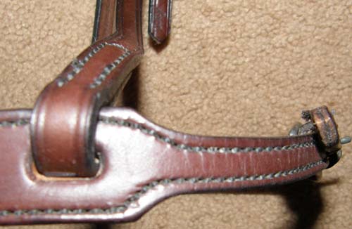 Tory Leather Western Style Caveson Doubled & Stitched Bridle Leather Western Noseband Dark Oil Horse