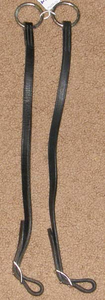 Black Leather Western Training Fork Buckle In Adjustable English Running Martingale Attachment