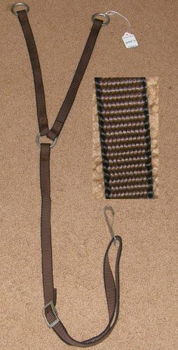 Fabri Tech Nylon Training Fork Nylon English Western Running Martingale Brown