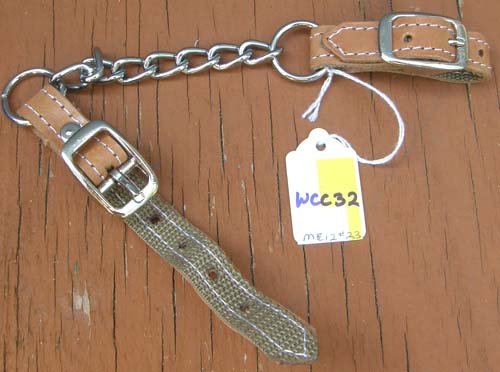 Western Leather Curb Chain Western Chin Strap Non Stretch Nylon Lined Single Link Chain Draft Large Horse