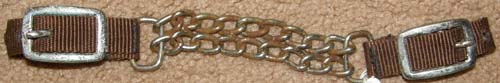 Western Nylon Curb Chain Western Chin Strap Double Flat Link Chain Brown