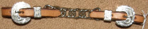 Western Show Curb Chain Lt Oil Leather Curb Chain Western Curb Strap Silver Buckles Chin Strap Mexico Silver Buckles