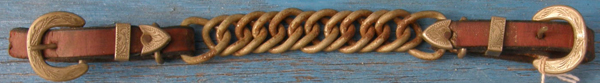 Vintage Western Show Curb Chain Leather Curb Chain Western Curb Strap Alpaca Mexico Silver Buckles Chin Strap Mexico