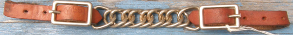 Circle Y Leather Western Curb Chain Western Chin Strap Single Flat Link Chain Chestnut