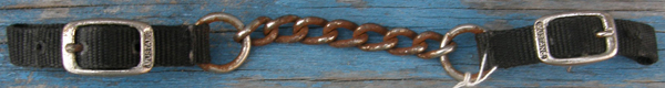 Mustang Western Nylon Curb Chain Western Chin Strap Single Flat Link Chain XL Black