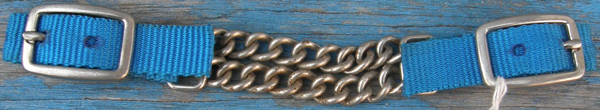 Western Nylon Curb Chain Western Chin Strap Double Link Chain Blue