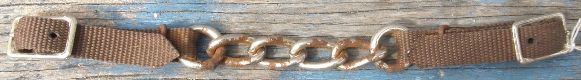 Western Nylon Curb Chain Western Chin Strap Single Link Chain Brown XL Horse