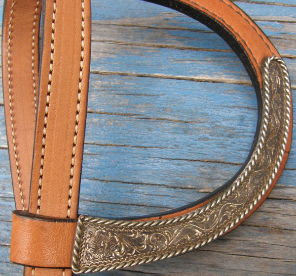 Sliding Ear Western Headstall Crown Piece Only Sliding One Ear Western Bridle Parts Replacement Crown Piece Lt Oil Chestnut