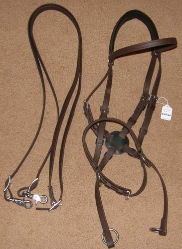 Nurtural Horse Bitless Bridle Synthetic Western Headstall English Headstall Synthetic Western Bridle English Bridle Split Reins Arab/Cob