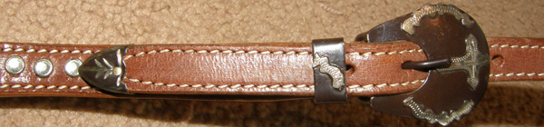 Showman Sliding One Ear Western Headstall Rhinestones Studs Antique Brown Silver Cross Buckles Rhinestone Studded Chestnut Western Bridle with Split Reins