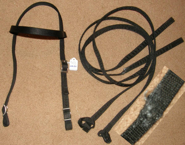 Nylon Western Bridle Browband Western Bridle Split Reins Black Cob/Horse