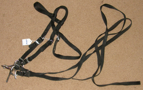 Nylon Mini Bridle Browband Western Bridle Reins English Bridle 3 1/2” Snaffle Bit Miniature Horse Black