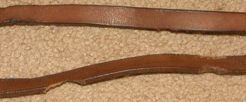 Buckstitch Western Bridle Shaped One Ear Western Headstall Split Reins Chestnut Brown Horse