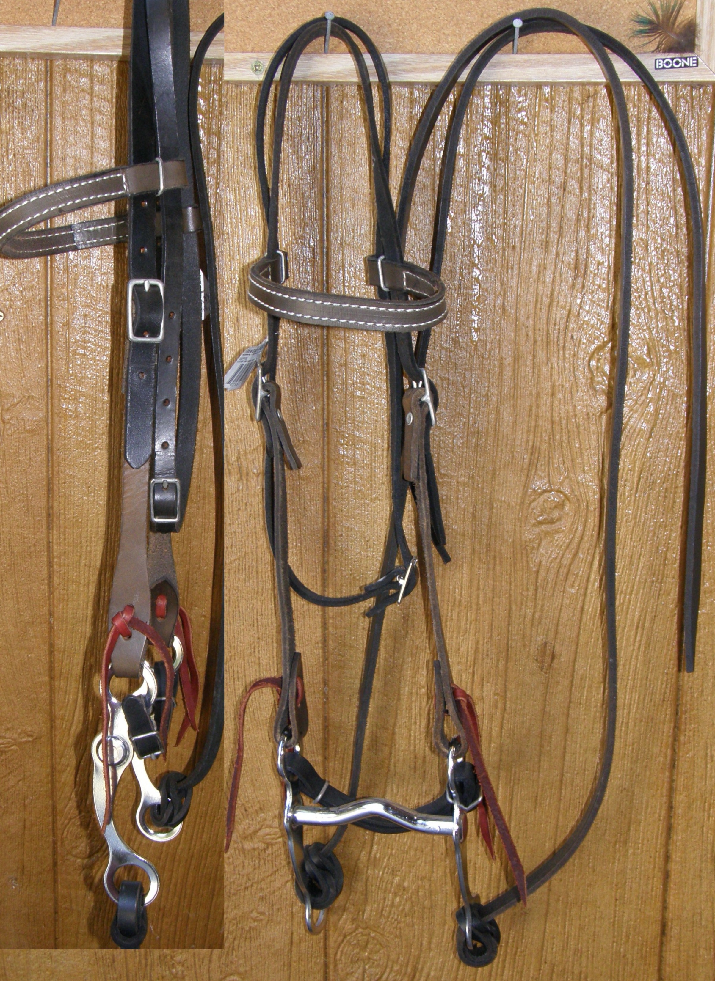 Weaver Leather Latigo Split Ear Headstall 5/8 Horse Burgandy for