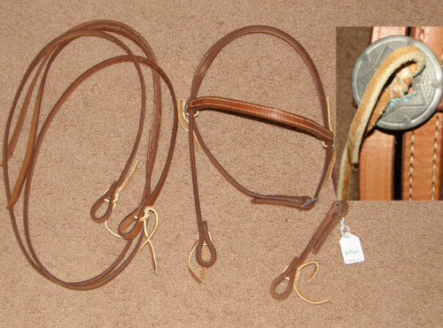 Tory? Weaver? Leather Pony Western Bridle Western Pony Bridle Browband Western Headstall Split Reins Lt Oil Pony/Cob