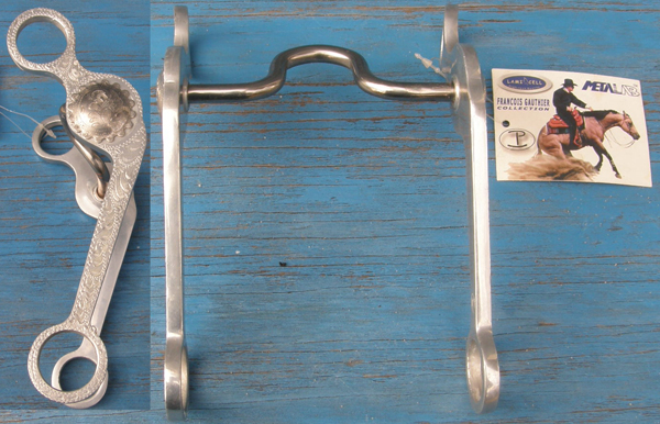 Partrade Metalab Francois Gauthier 5” High Port Correction Bit Western Curb Bit Aluminum Engraved Shank Grazing Bit Western Show Bit