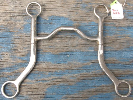 5” 3 pc Hinged Port Flat Cheek Curb Bit Swivel Port Western Curb Bit Flat Shank Roller Bit