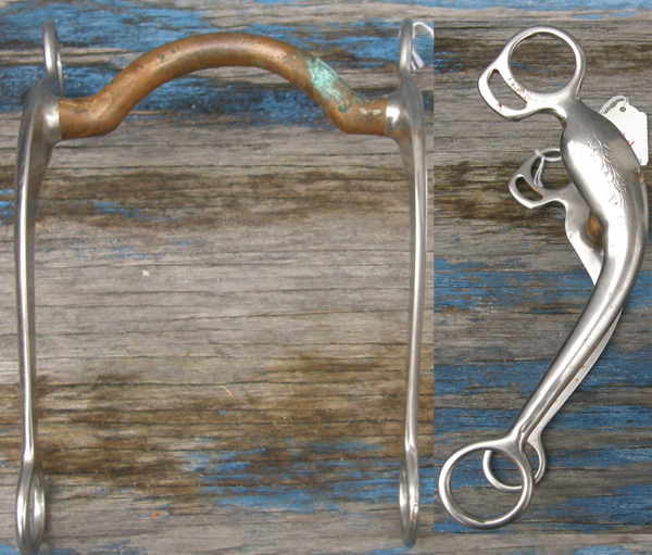 KM 5" Headsetter Bit Copper Headsetter Curb Bit High Port Correction Bit High Port Curb Bit Whoa Maker Western Grazing Bit