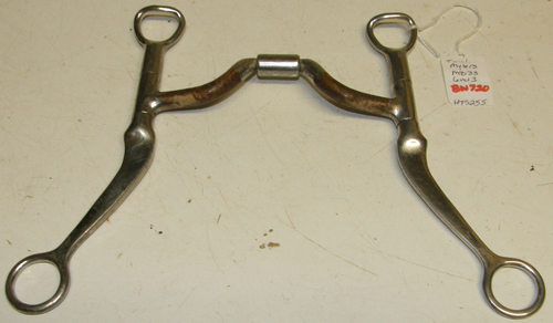 Mylers 5 1/4" Ported Barrel Flat Shank Curb Bit Sweet Iron Hinged Bit