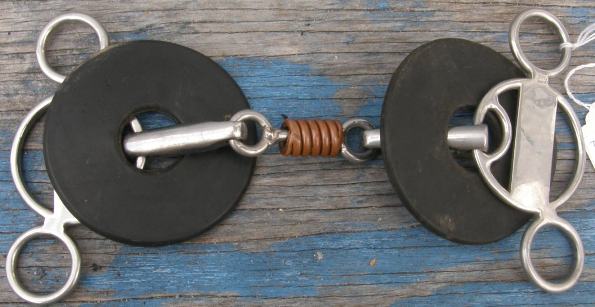 Trammell 5 1/4” Four Rein Bit 3 Piece Copper Roller Dog Bone Short Shank 4 Rein Western Snaffle Bit