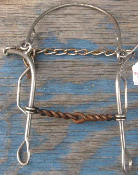 5" Sweet Iron Twisted Wire Mouth Combination Gag Hackamore Bit Combo Gag Bit Steel Noseband Mule Bit
