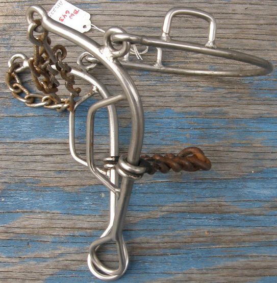 5" Sweet Iron Twisted Wire Mouth Combination Gag Hackamore Bit Combo Gag Bit Steel Noseband Mule Bit