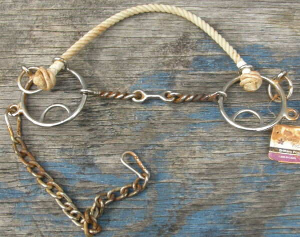 5" Professionals Choice Brittany Pozzi Combination Series Twisted Wire Gag Bit Dogbone Link Combo Gag Hackamore