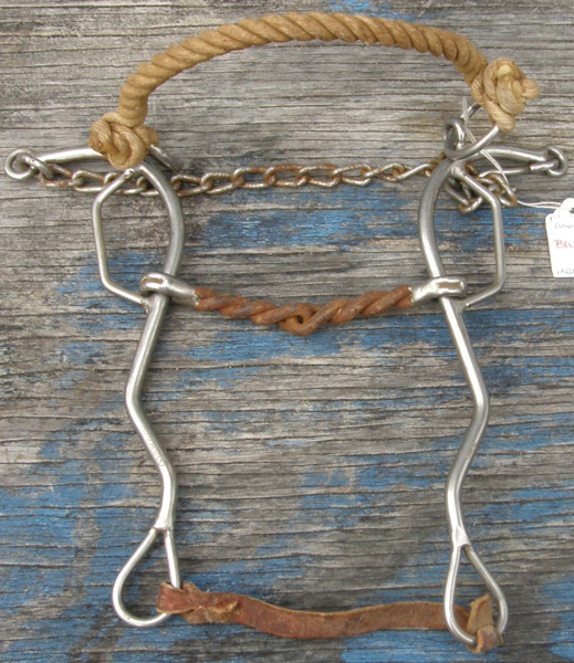 Winchester 4 1/2" Sweet Iron Twisted Wire Mouth Combination Gag Hackamore Bit Combo Gag Bit Rope Noseband Gag Combo Bit