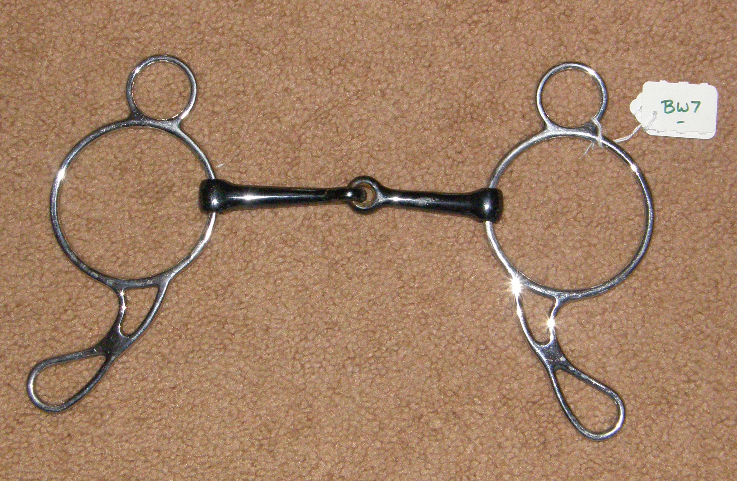 5" Wonder Bit Sweet Iron Snaffle Gag Bit Loop Ring Gag Bit 3 Ring Western Curb Bit