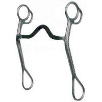 5” Medium Port Sweet Iron Mouth Grazing Bit Engraved Rope Design Cheek Western Curb Bit