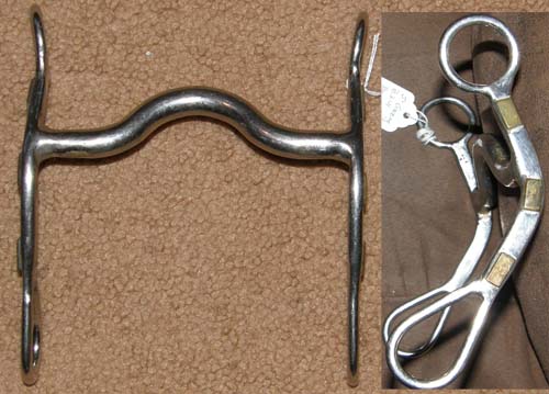 5” Medium High Port Curb Bit Grazing Bit Cutting Bit with Brass Trim Overlay Western Curb Bit C Bit