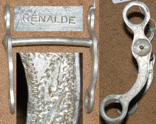 Vintage Crockett Renalde Bit 5" Engraved Shank Aluminum Mullen Mouth Curb Bit Grazing Bit Western Bit