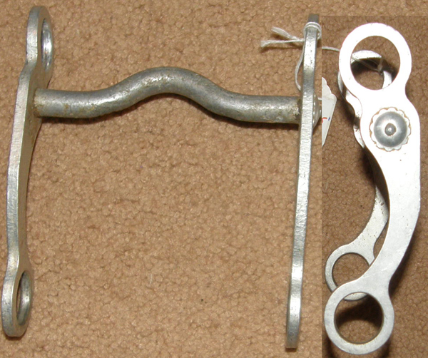 Vintage 5” Cast Aluminum Ported Curb Bit Horse Western Curb Bit