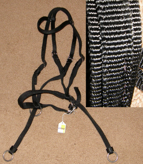 Black Nylon Bitless Bridle Nylon Western Headstall Synthetic Western Bridle Cob/Horse