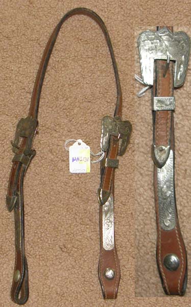 Western Headstall Silver Buckles Silver Trim Western Bridle Brown L Pony/Cob/S Horse