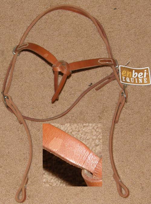 Enbei Equine Futurity Western Headstall Knotted Brow Western Headstall Chestnut Knotted Browband Western Bridle Chestnut Horse