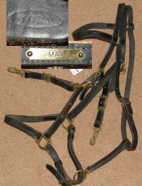 Tory Leather Halter Bridle Combo English Western Headstall Trail Bridle Snap On Cheeks Black Horse