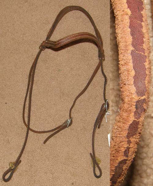 Leather Western Headstall Browband Western Bridle Dark Chestnut Horse