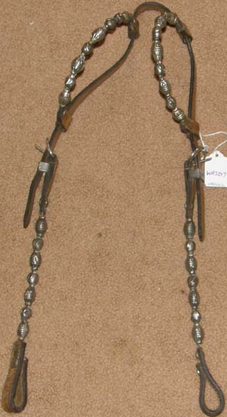 Sliding Double Ear Western Headstall Sliding Ear Western Headstall Silver Ferrule Beads Western Bridle Silver Shaped Barrel Beads Lt Oil Horse