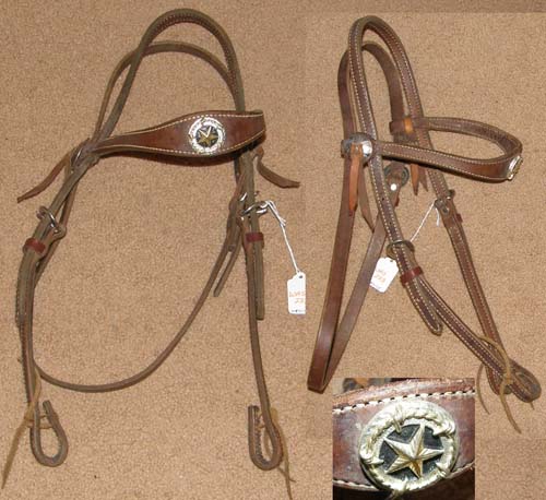 Harness Leather Shaped Roper Breast Collar Center Ring Western Breastcollar Black Texas Star Conchos