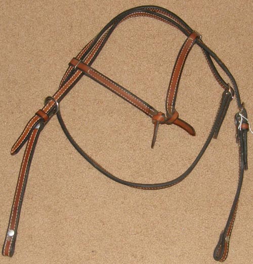 Leather Futurity Brow Western Headstall Knotted Brow Western Headstall Western Bridle S/L Horse Lt Brown