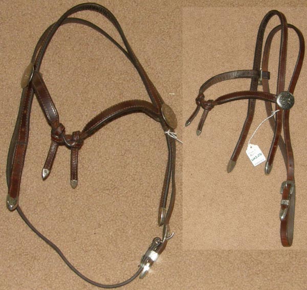 Vintage Circle Y Futurity Western Headstall Silver Bridle Rosettes Knotted Brow Show Western Bridle Parts Alpaca Mexico Silver Trim Horse