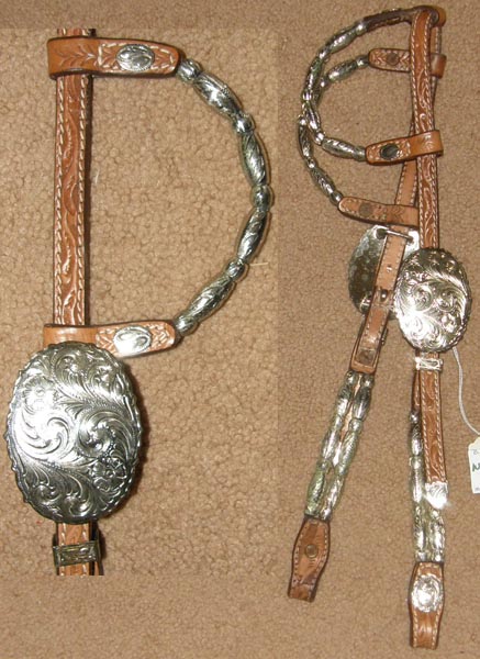 Billy Royal Sliding Double Ear Western Headstall Western Show Headstall Silver Ferrule Beads Tooled Western Bridle Silver Ferrules Silver Buckles Lt Oil Arabian Quarter Horse