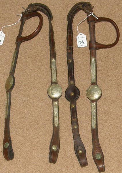 Vintage Billy Royal? Scalloped Cheek Western Headstall with Large Silver Conchos Mexico Silver Trim Sliding One Ear Western Show Headstall Arabian Western Bridle Dark Oil Horse