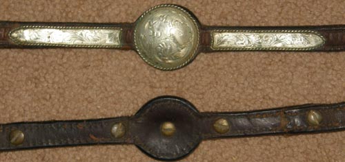 Vintage Billy Royal? Scalloped Cheek Western Headstall with Large Silver Conchos Mexico Silver Trim Sliding One Ear Western Show Headstall Arabian Western Bridle Dark Oil Horse