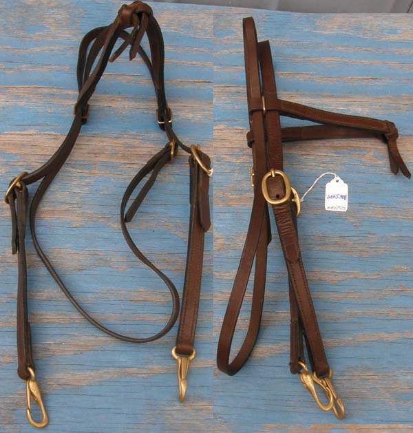 Knotted Brow Western Headstall with Snaps Training Headstall Dark Oil Futurity Headstall Snap Ends Western Bridle Cob/Horse