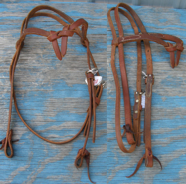 Martin Saddlery Harness Leather Knotted Brow Western Headstall Futurity Browband Western Bridle Cob/Horse/L Horse